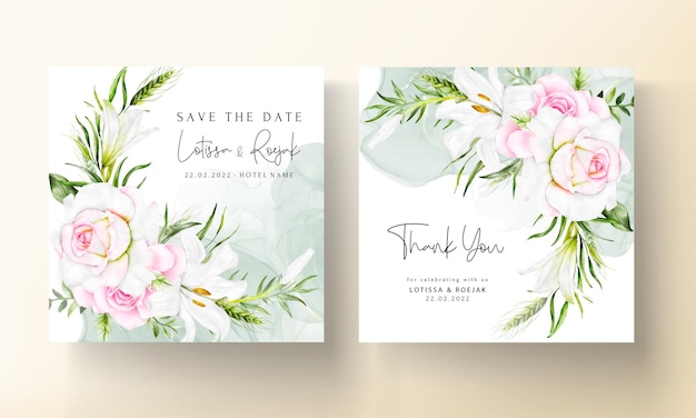 beautiful floral wreath wedding invitation card template