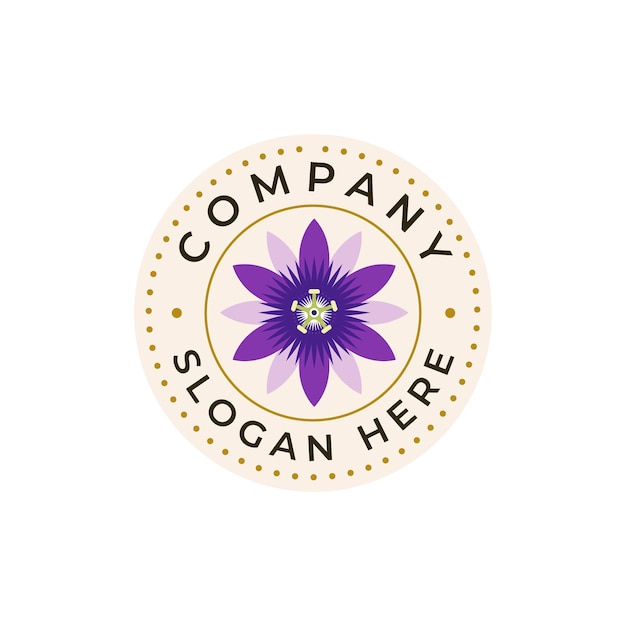 Beautiful Flower Circular Logo