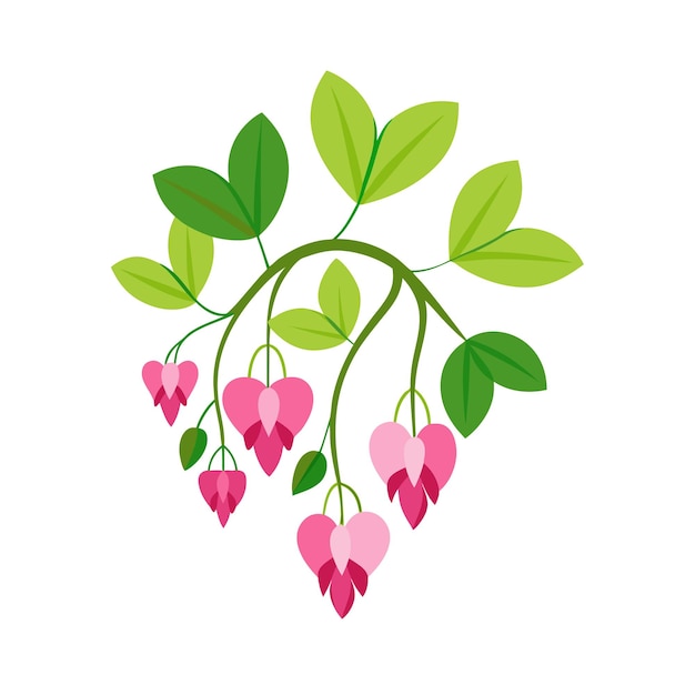 Vector beautiful flower flat style vector illustration