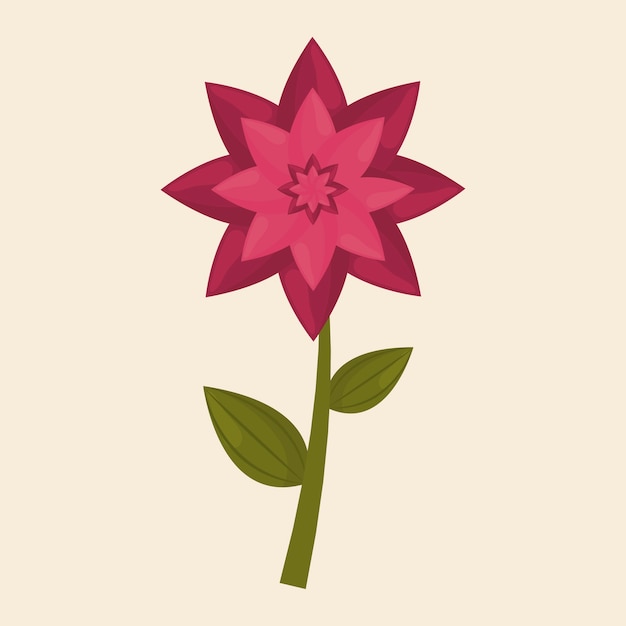 beautiful flower icon over white background