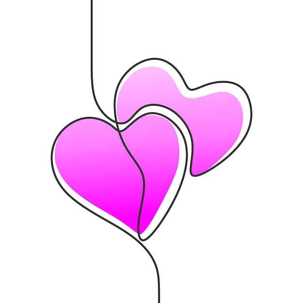 beautiful flower illustration for love continuous drawing single line art