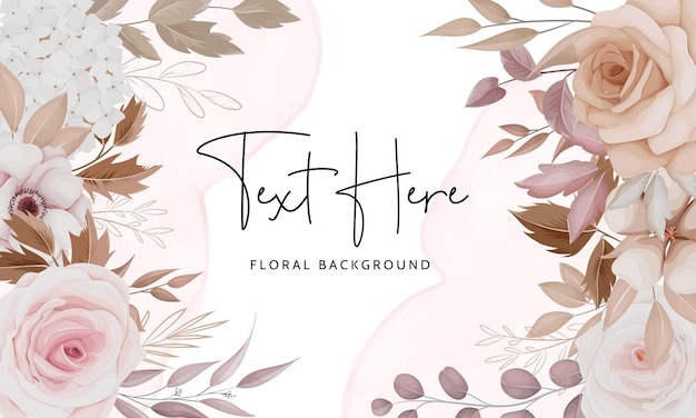 beautiful flower and leaves background design