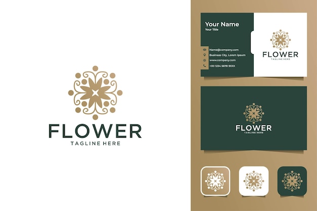 Beautiful flower logo design and business card