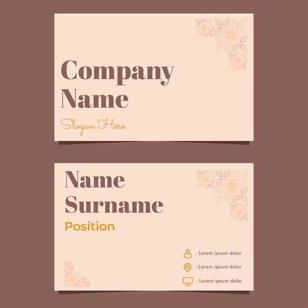 Beautiful flower petals business card template