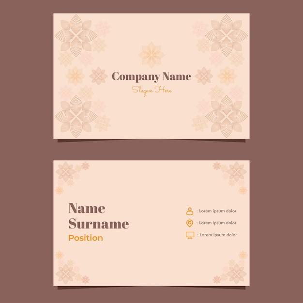 Beautiful flower petals business card template