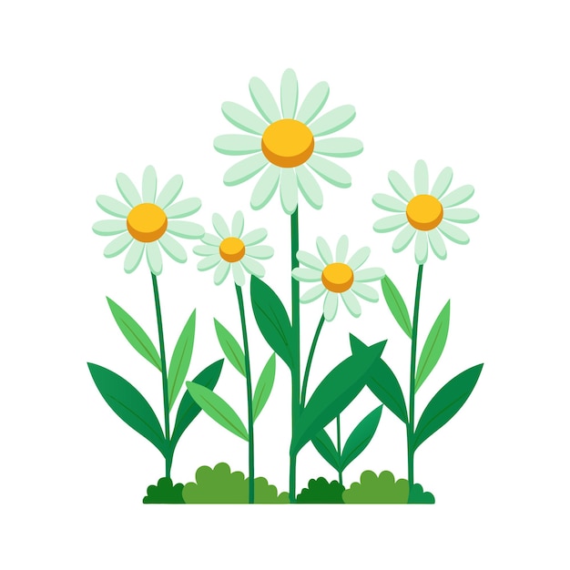 Beautiful Flower Plants Garden flat style vector illustration