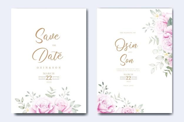 Beautiful Flower Rose Wedding Invitation card