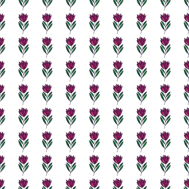 Beautiful flower seamless pattern Simple outline floral wallpaper