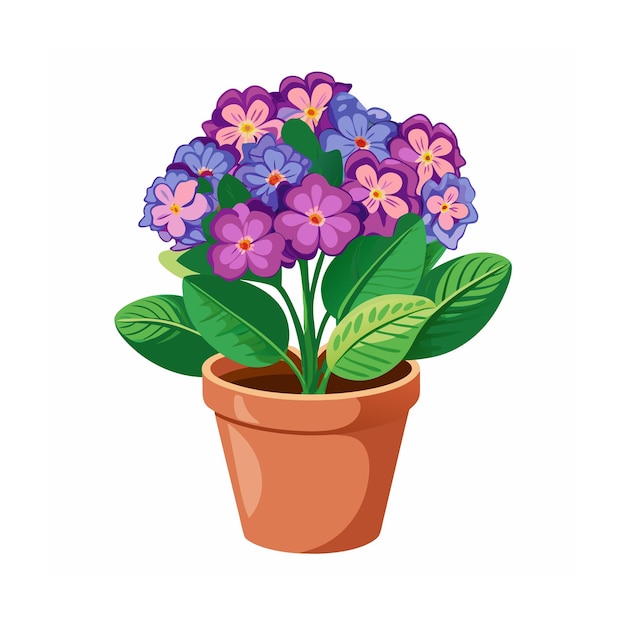 Beautiful Flowerpot Houseplant Vector Illustration Concept