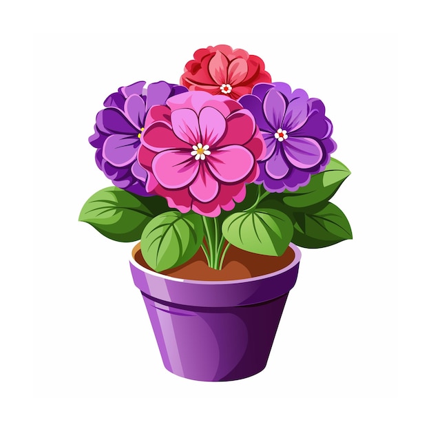 Beautiful Flowerpot Houseplant Vector Illustration Concept