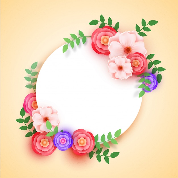 Beautiful flowers on beige background, space for your text.