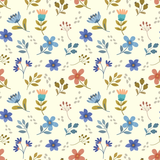 Beautiful flowers element seamless pattern for fabric textile wallpaper gift wrap paper