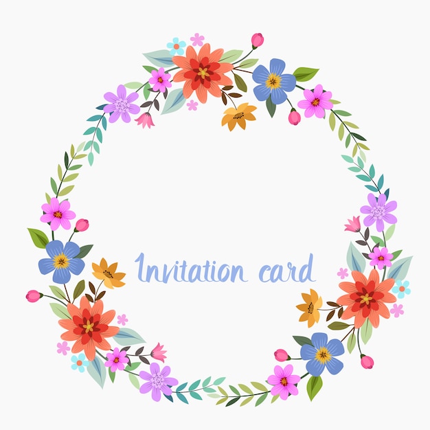 Beautiful flowers invitation card.