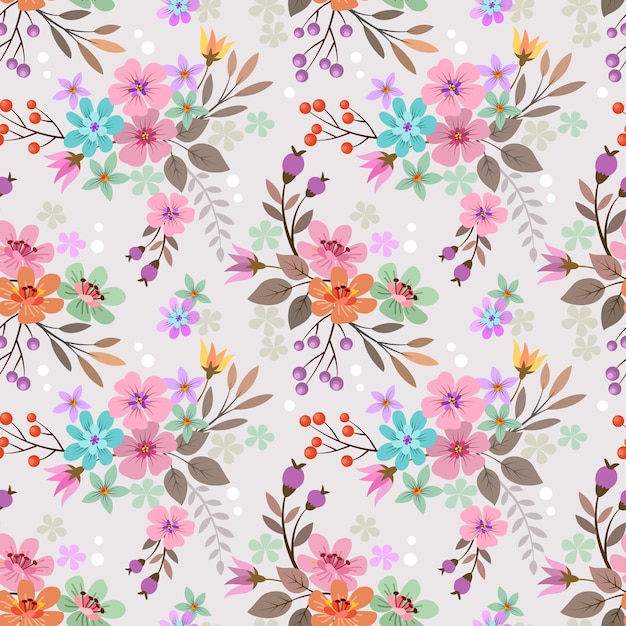 Beautiful flowers and leaf seamless pattern This pattern can be used for fabric textile wallpaper