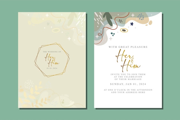 beautiful flowers wedding invitation card