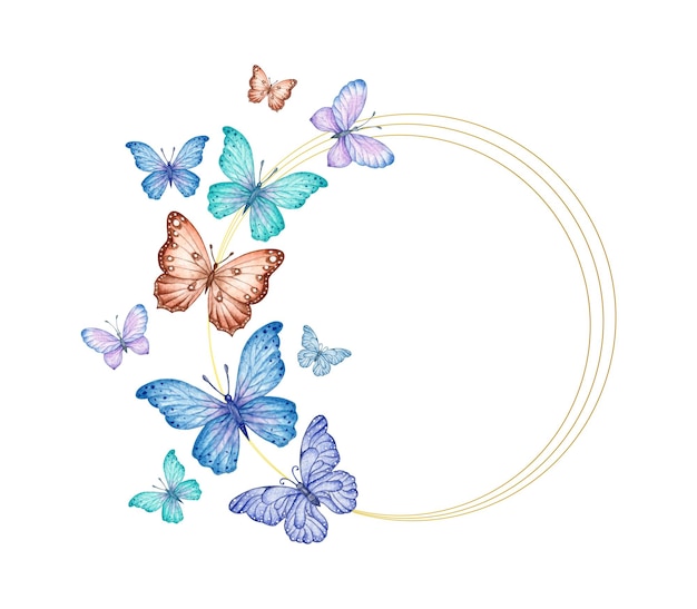 Beautiful flying butterflies valentine card