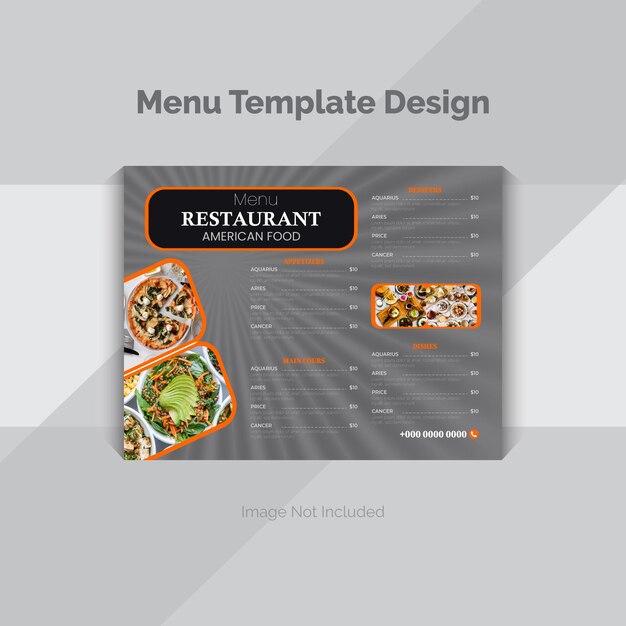 Vector beautiful food menu design template