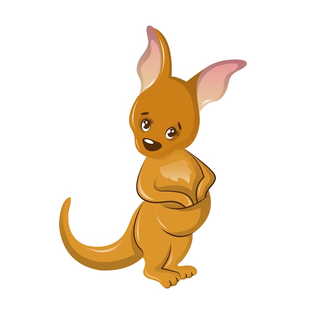 Beautiful funny cartoon kangaroo Popular character in modern zoos