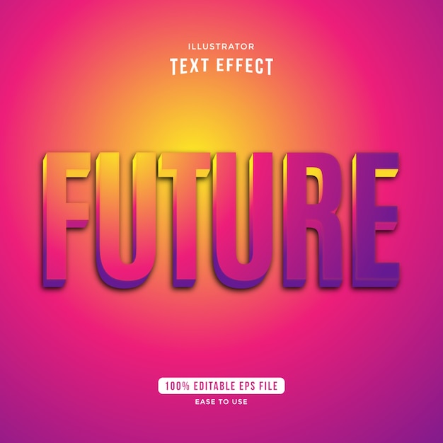 beautiful future gradient text effect, editable text