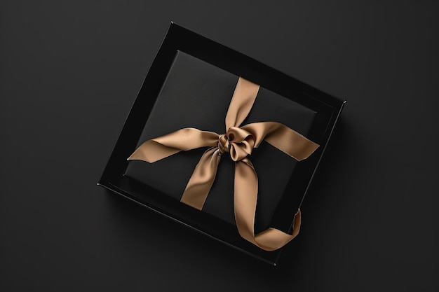 Vector beautiful gift with ribbon on a black background