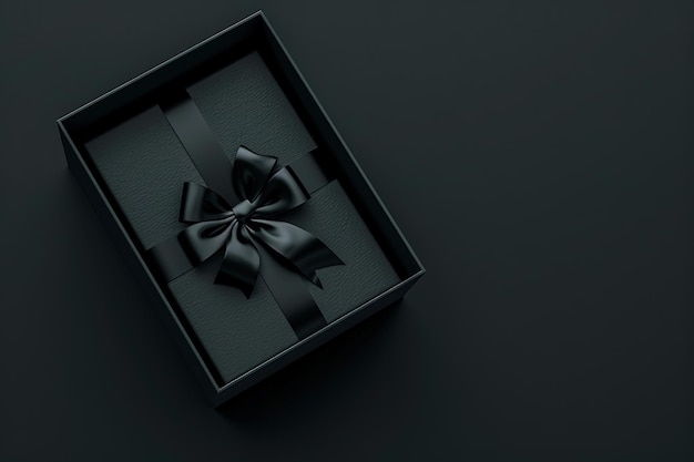 beautiful gift with ribbon on a black background