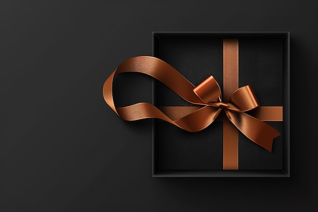 Vector beautiful gift with ribbon on a black background