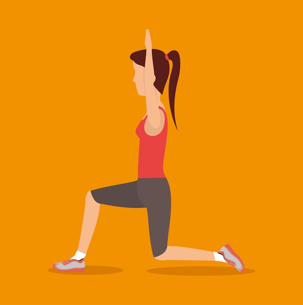 beautiful girl fitness exercise icon