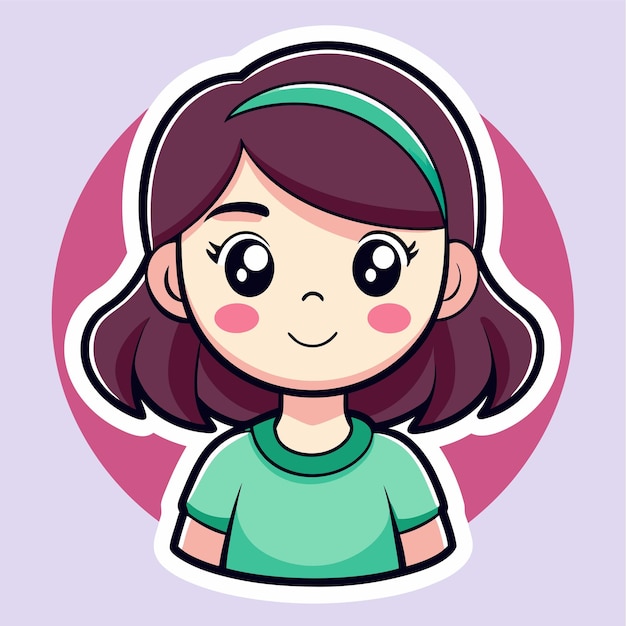 Vector beautiful girl sticker vector