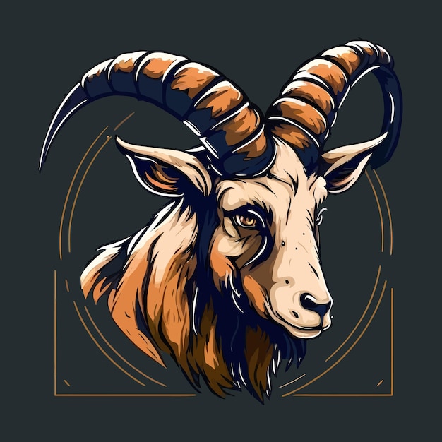 Beautiful Goat design esports mascot gaming logo illustration