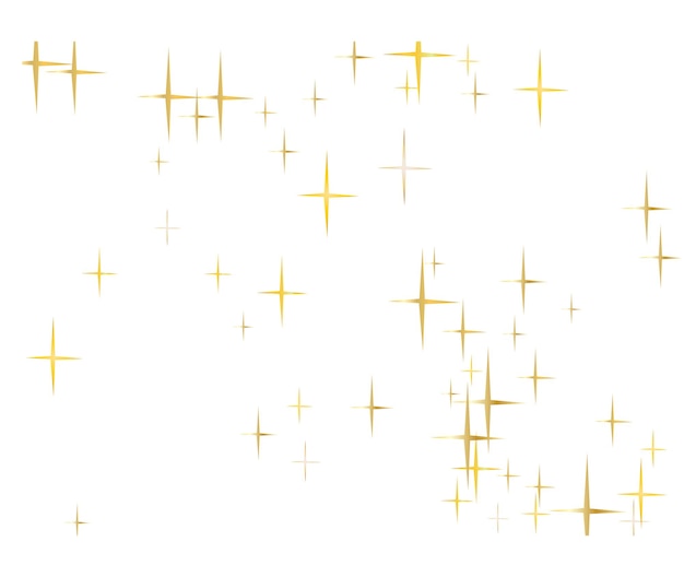 Beautiful gold falling magic stars on white background sparkle pattern graphic design