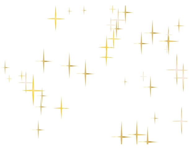 Beautiful gold falling magic stars on white background sparkle pattern graphic design