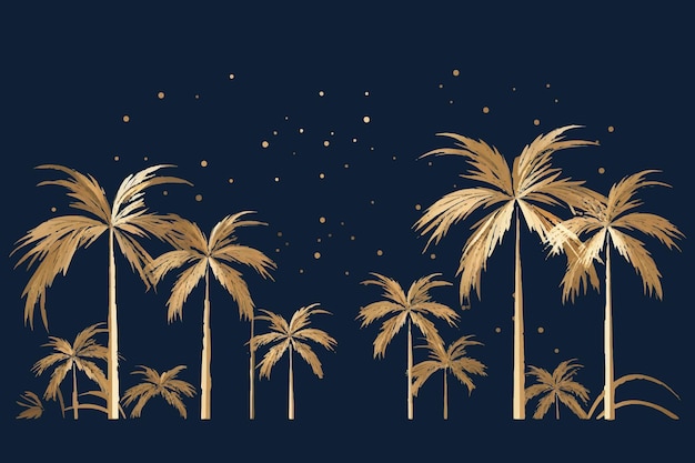 Beautiful gold palm tree illustration