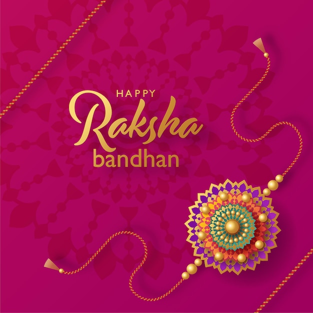 Beautiful gold raksha bandhan greeting card