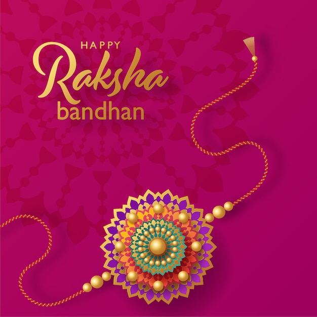 Beautiful gold raksha bandhan greeting card