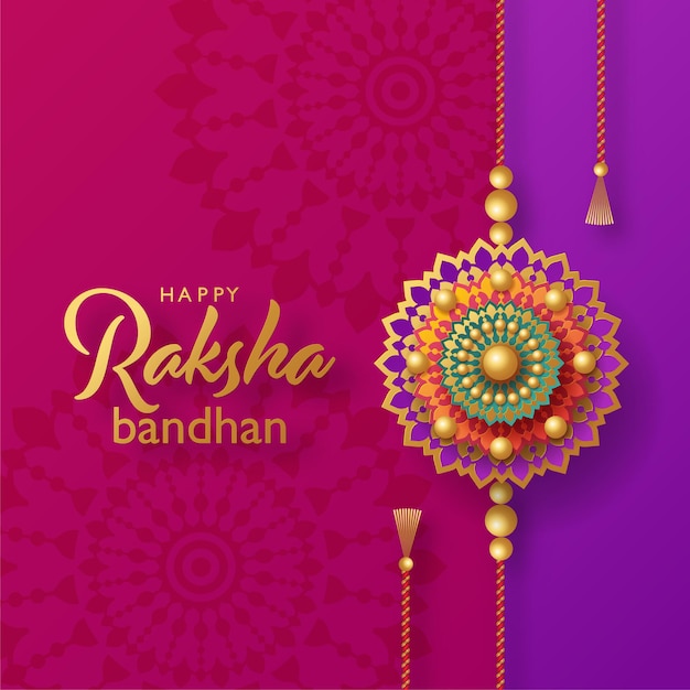 Beautiful gold raksha bandhan greeting card