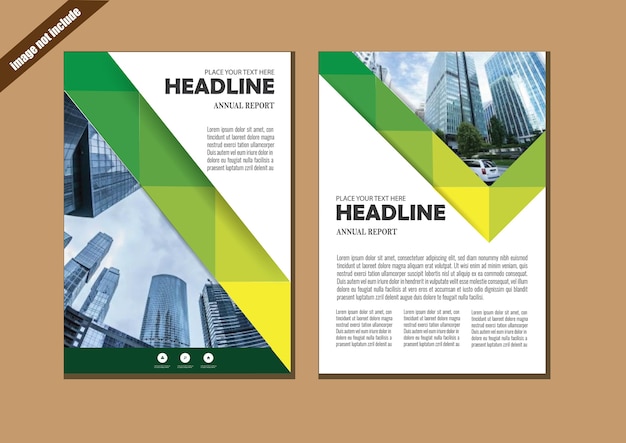 Beautiful green cover brochure flyer layout annual report business template