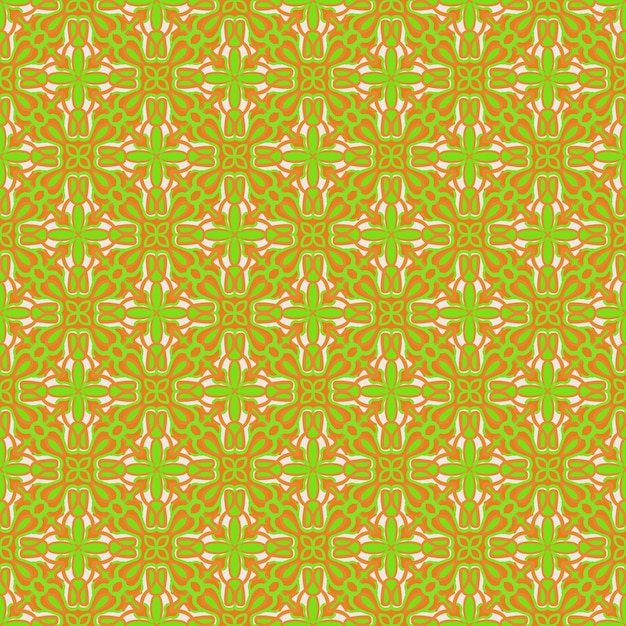 Beautiful green and yellow flower leaf mandala fabric abstract pattern background floral ornament