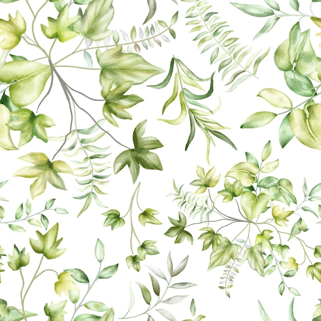 beautiful greenery leaves seamless pattern design