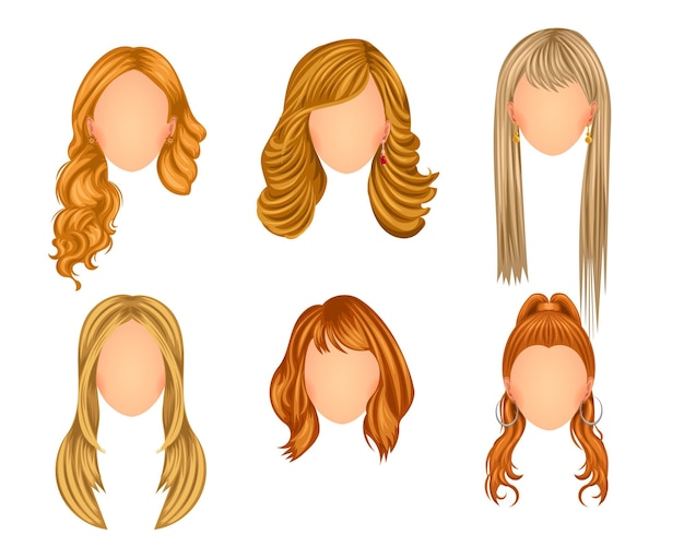 Beautiful hair styles set