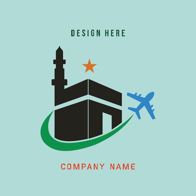 beautiful hajj or umrah logo for design needs related to hajj and umrah