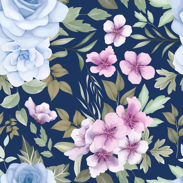 beautiful hand drawing floral seamless pattern