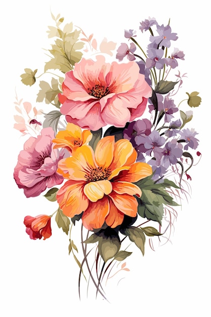 Beautiful hand drawing flower floral