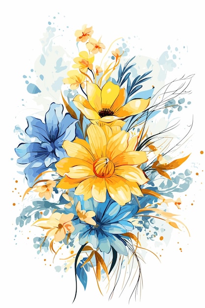 Beautiful hand drawing flower floral