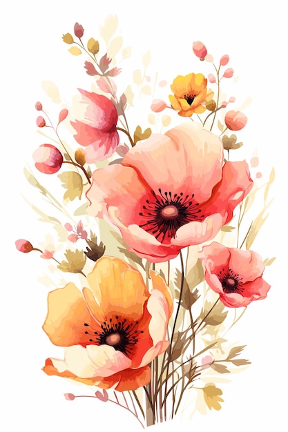 Beautiful hand drawing flower floral