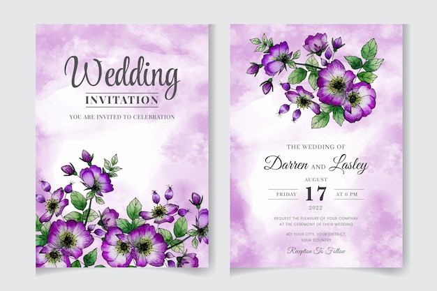 Beautiful hand drawing wedding invitation floral design invite decorative wreath amp frame pattern