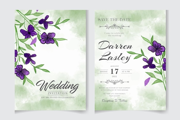 Beautiful hand drawing wedding invitation floral design invite decorative wreath amp frame pattern