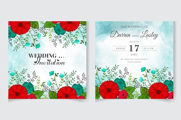 Beautiful hand drawing wedding invitation floral design invite decorative wreath amp frame pattern