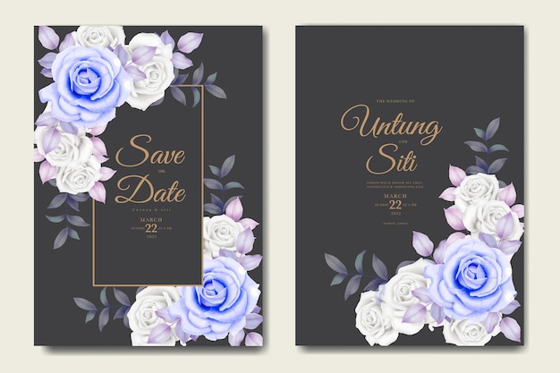 Beautiful Hand Drawing Wedding Invitation Floral Design