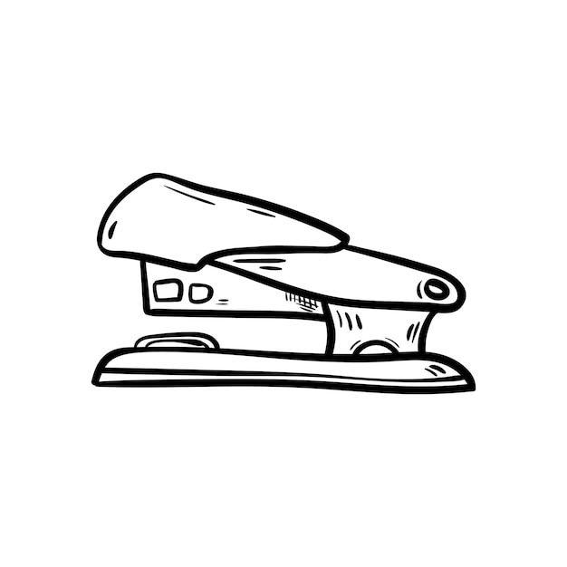 Beautiful hand drawn fashion stapler icon. Hand drawn black sketch. Sign / symbol / doodle. Isolated on white background. Flat design. Vector illustration.