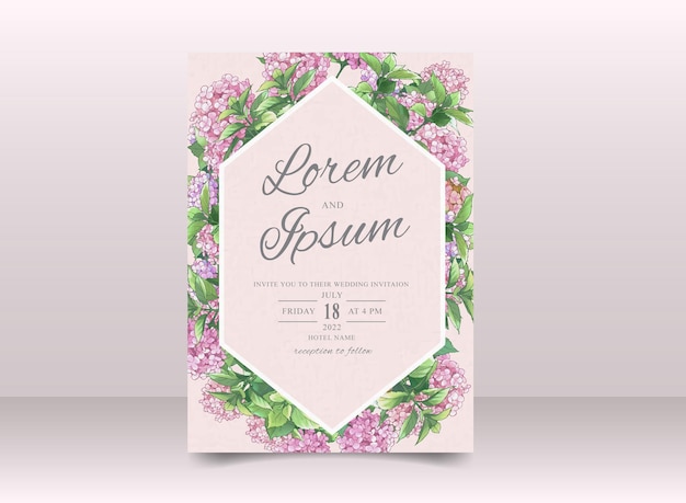 Beautiful Hand Drawn Floral Wedding invitation card